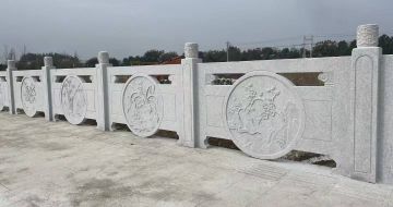 济宁芝麻白河道栏杆 石材栏杆