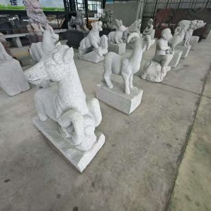 济宁芝麻白雕刻 十二生肖 异形雕刻