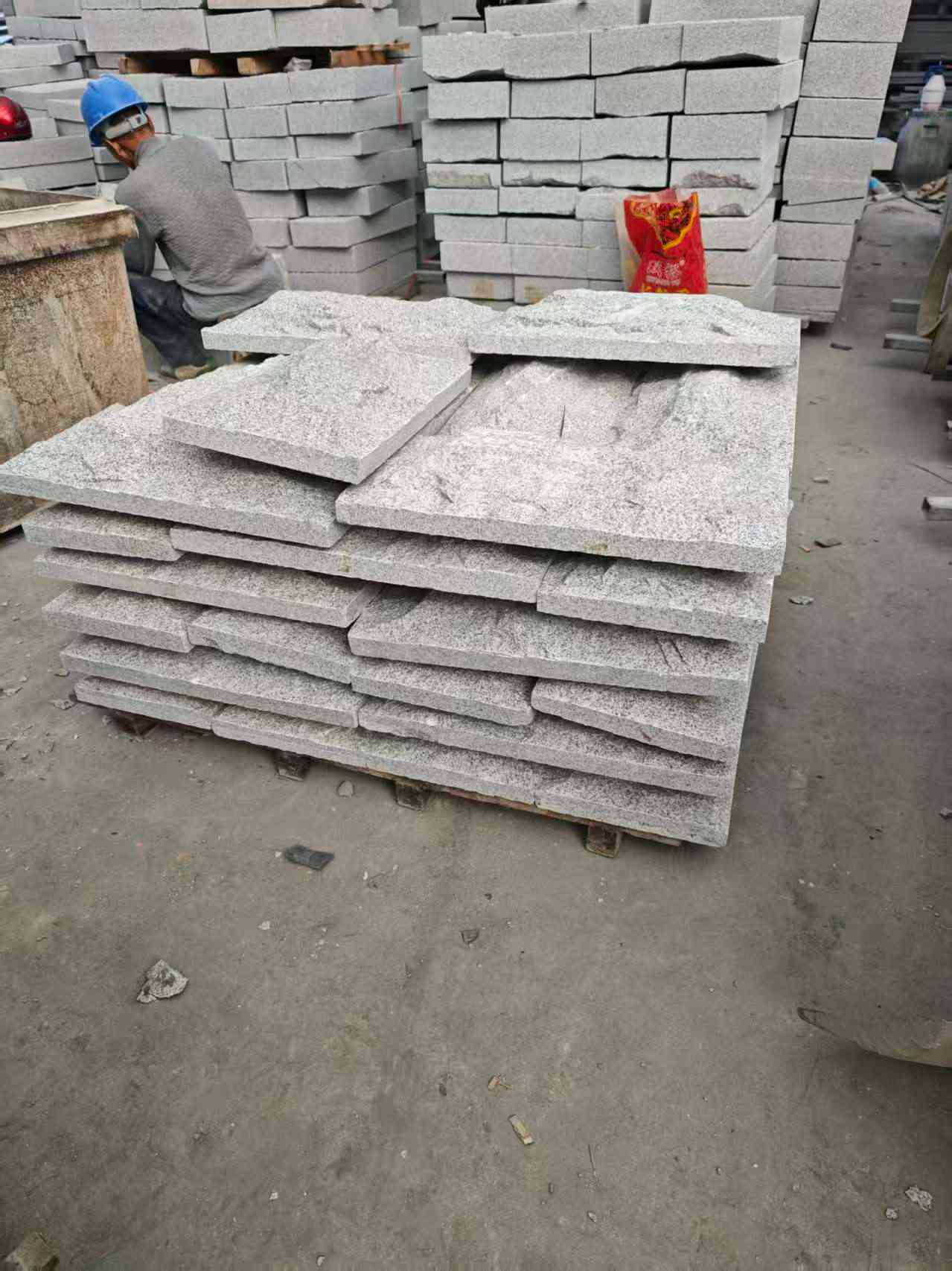 济宁芝麻白蘑菇石，自然面